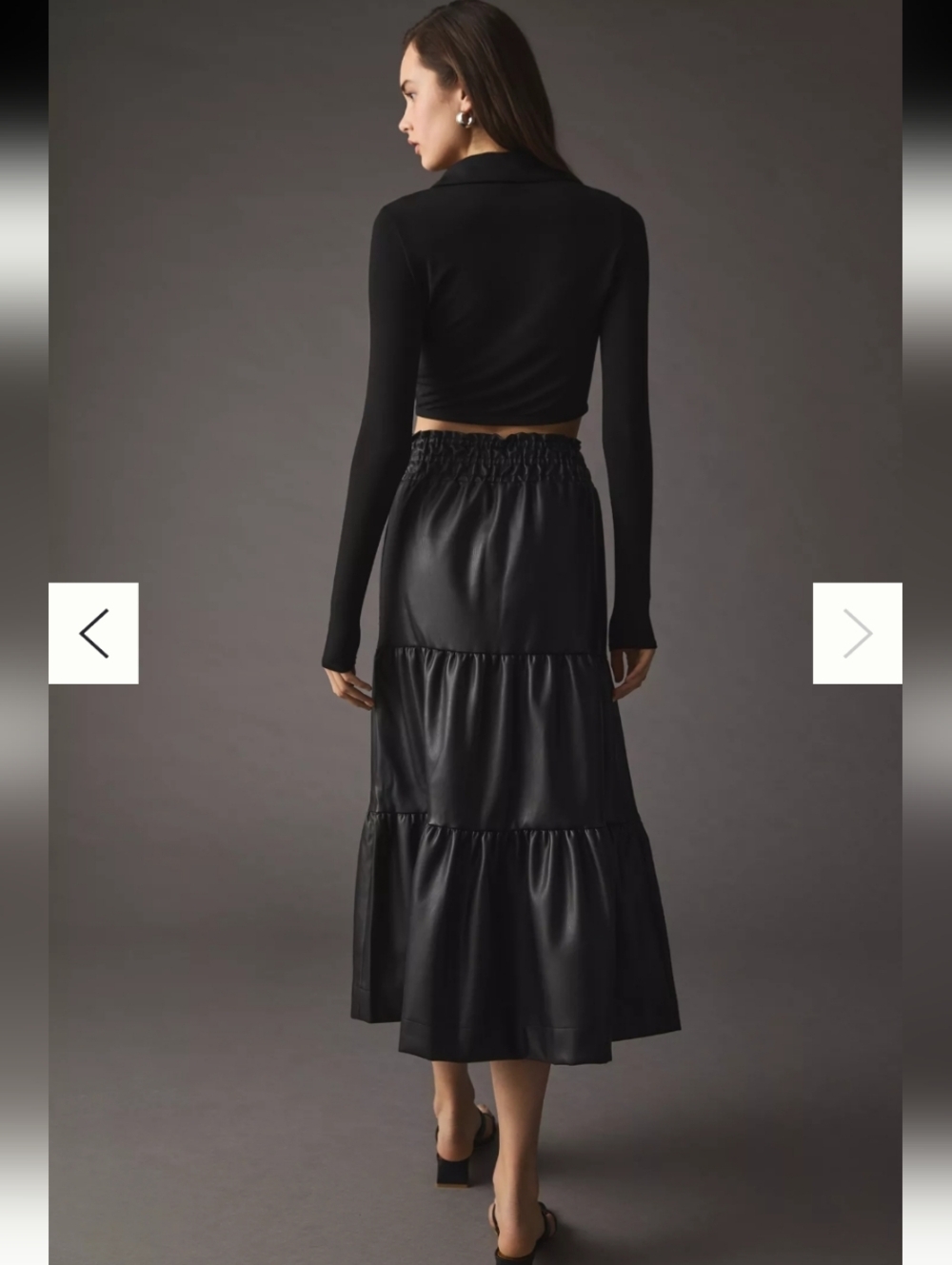Anthropologie The Somerset Maxi Skirt: Faux Leather Edition Sz M - Picture 4 of 12